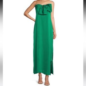 Lilly Pulitzer Carlynn Satin Bow Strapless Side Slit Maxi Dress